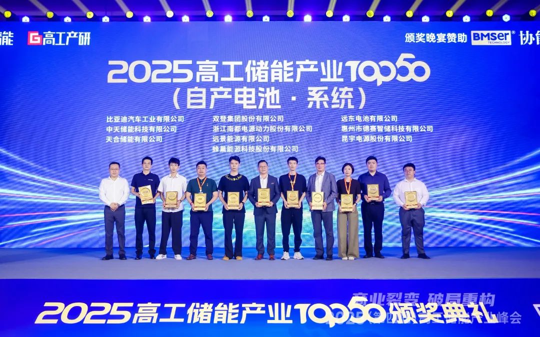 再獲殊榮！德賽電池榮登2025高工儲能產(chǎn)業(yè)“儲能電池·系統(tǒng)榜單TOP10”